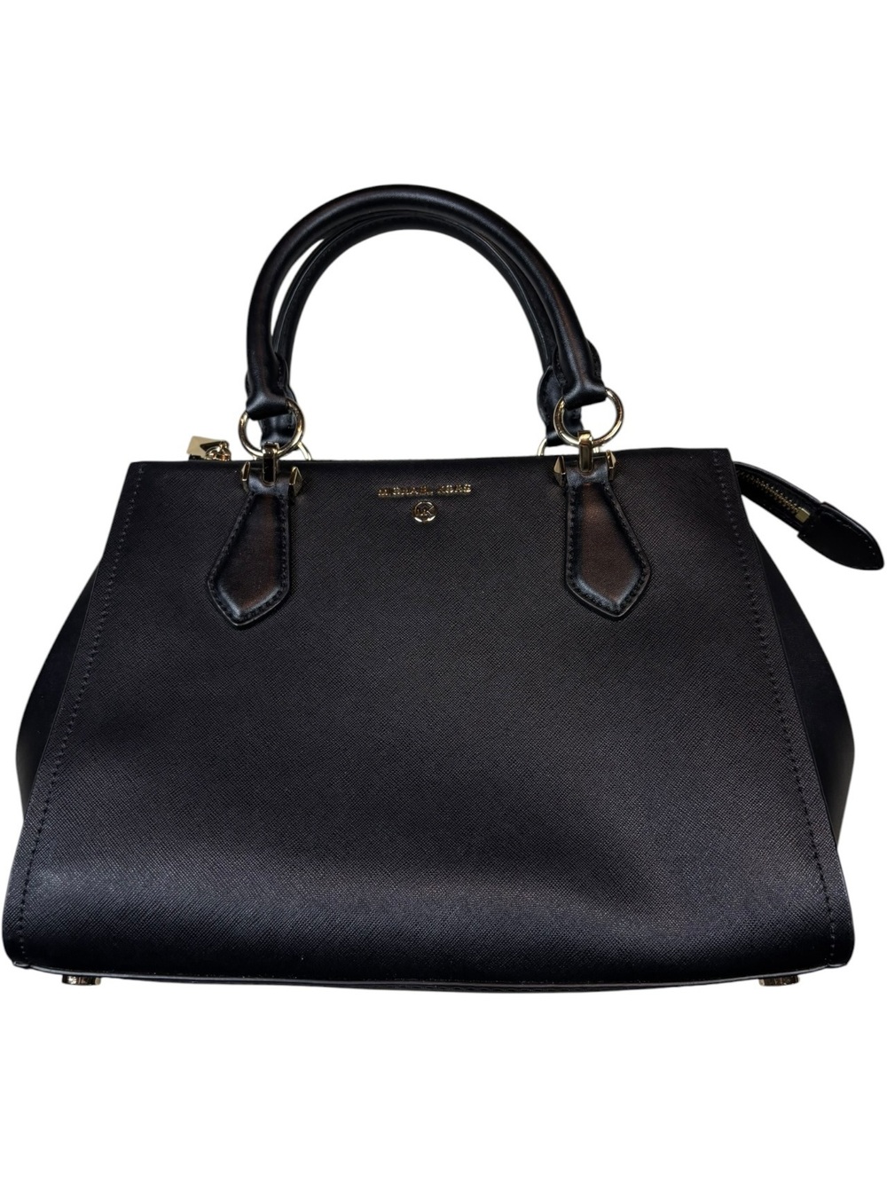 Michael Kors Black Marilyn Saffiano Leather Satchel Handbag
